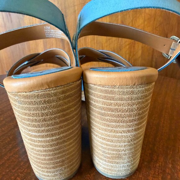 Kork Ease Women Size 10 Hutton Turquoise Leather Ankle Strap Platform Sandals - Picture 3 of 7